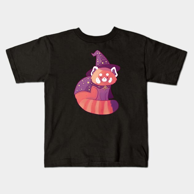 Cute red panda wizard Kids T-Shirt by Yarafantasyart